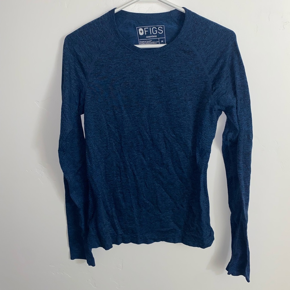 Figs Women's Blue Long Sleeve Top